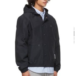 Thom Browne Navy Hooded Ripstop Jacket Mens
